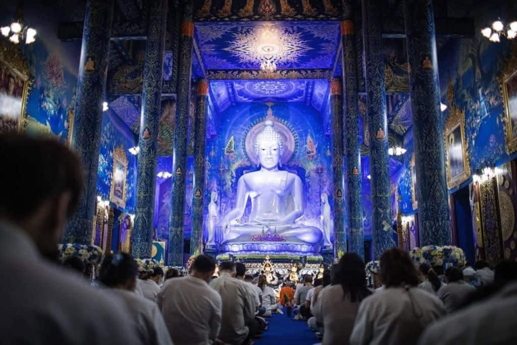 วิหารสีน้ำเงินวัดร่องเสือเต้น ที่เที่ยวเชียงรายสายงานพุทธศิลป์