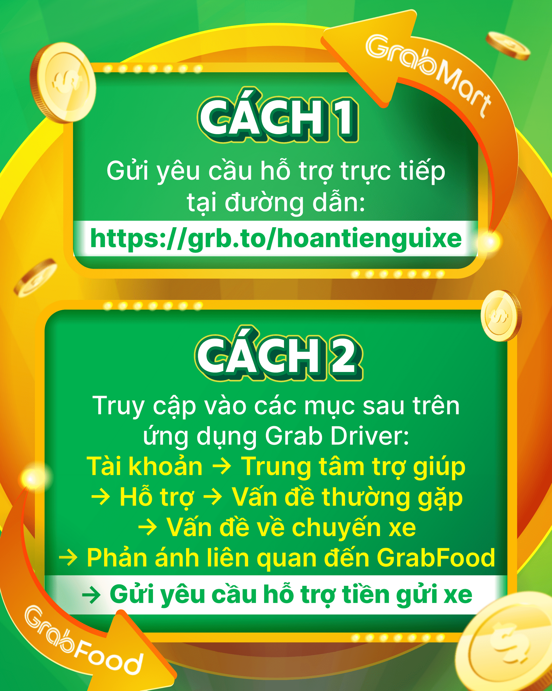 Grab | Cập nhật về khoản tiền gửi xe dành cho dịch vụ GrabFood và ...