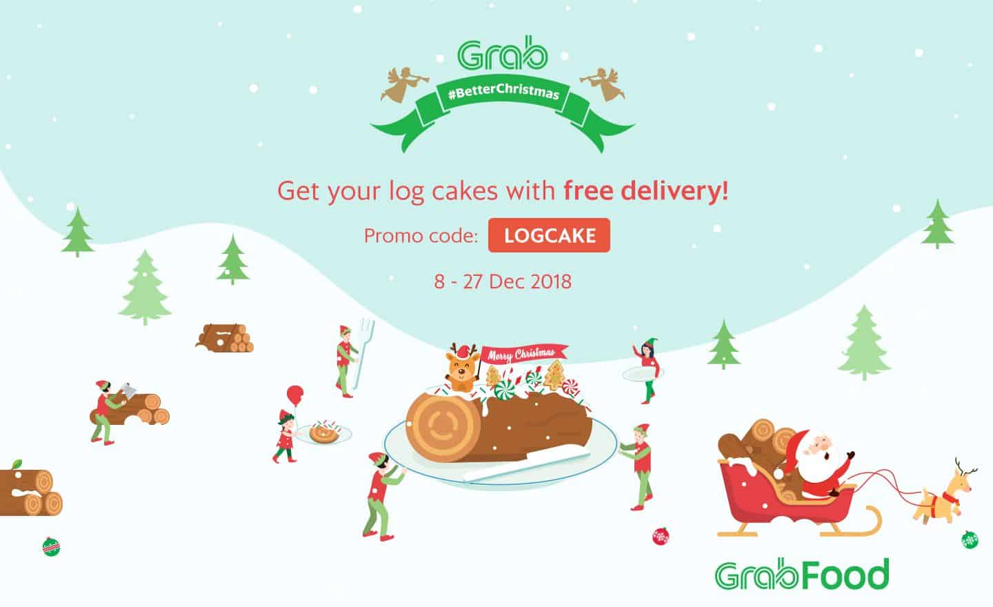 Get your log cakes with free delivery! Promo code: LOGCAKE 8-27 Dec 2018