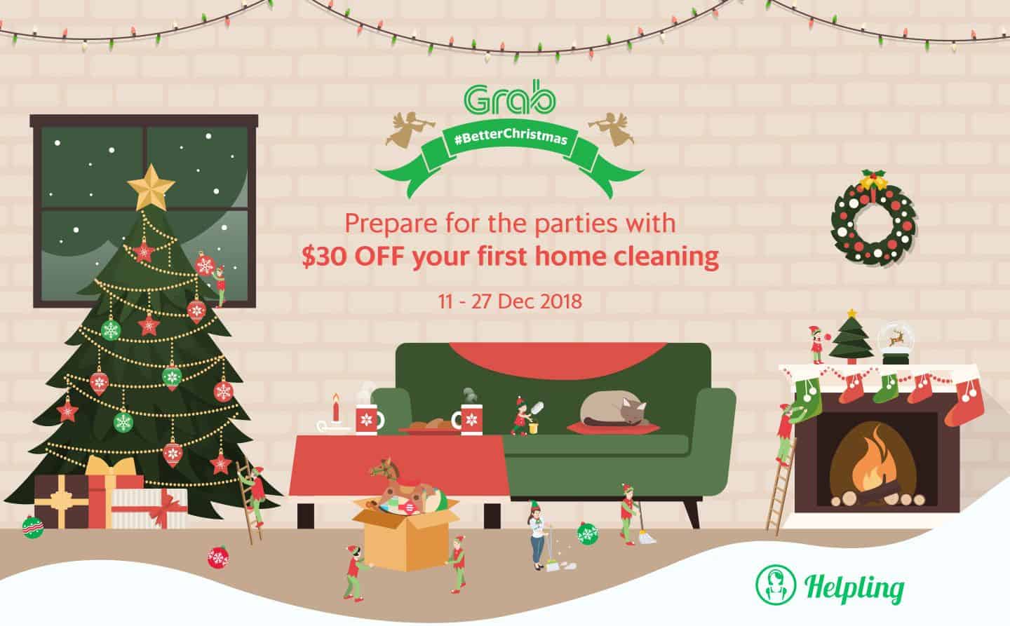Prepare for the parties with $30 OFF your first home cleaning 11-27 Dec 2018
