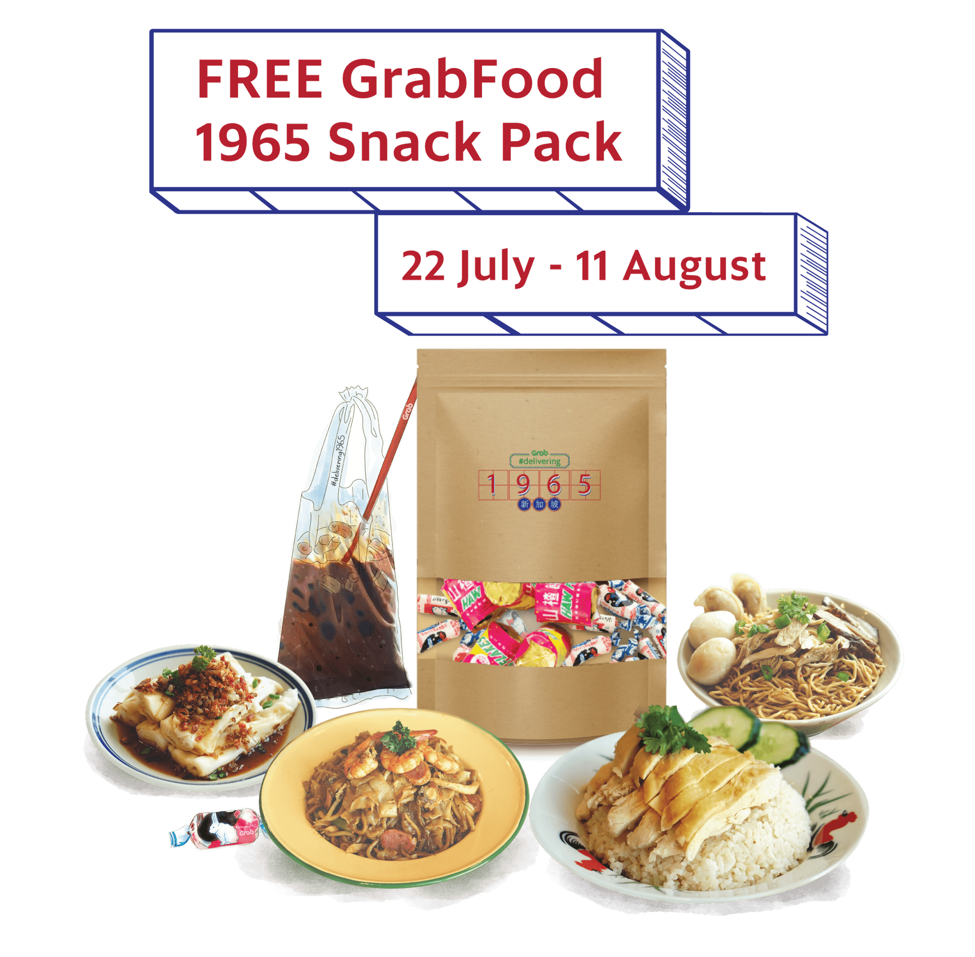 FREE GrabFood 1965 Snack Pack - 22 July - 11 August