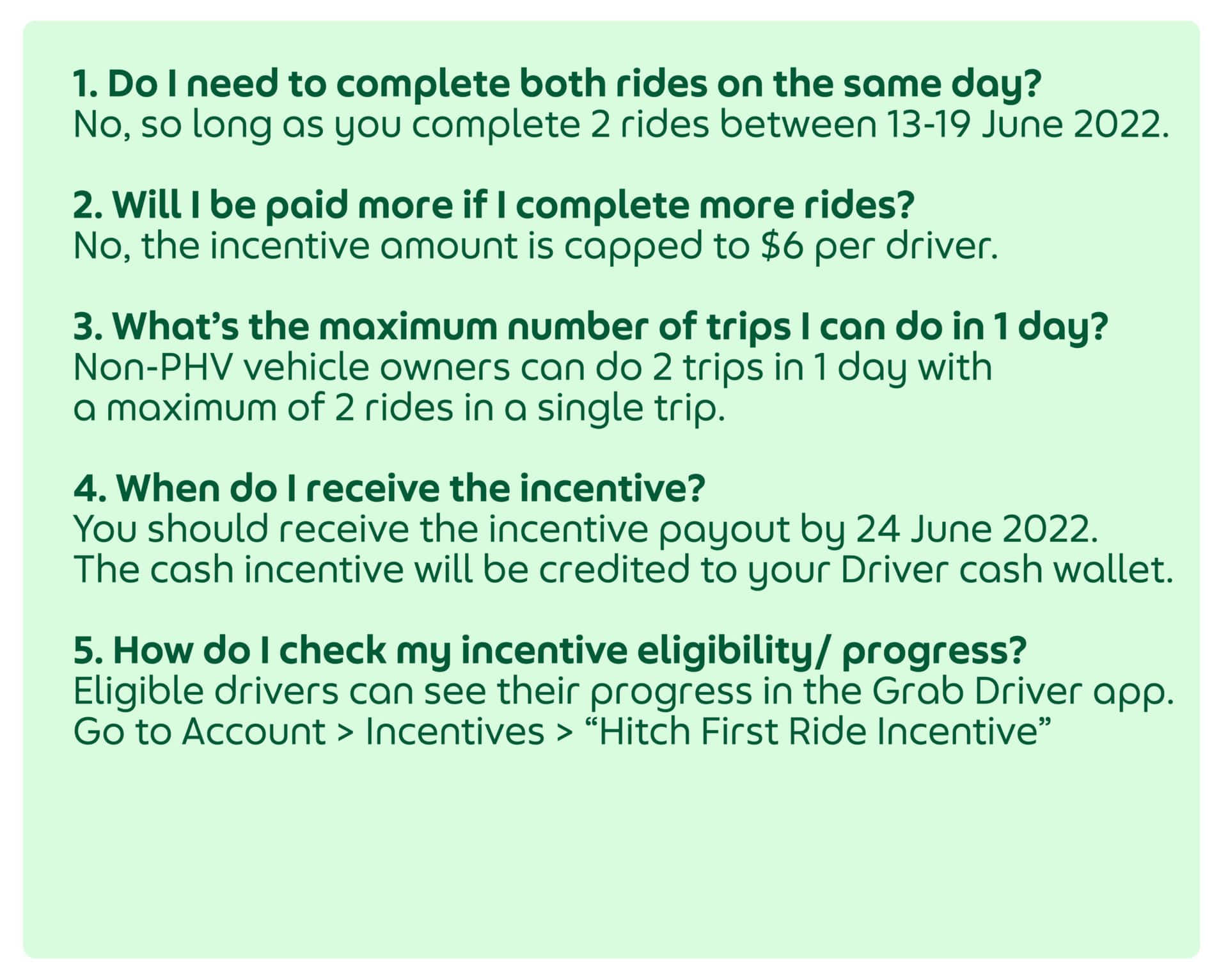 Hitch First Ride Incentive | Grab SG