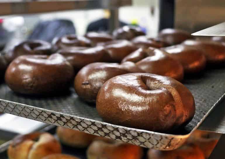 Best bakeries in Kuala Lumpur: freshly baked chocolate bagel at Hogan Bakery
