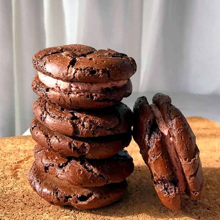 Best bakeries in Kuala Lumpur: stack of Brookies with chocolate filling by September Bakes