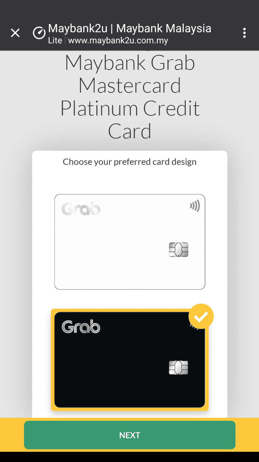 Maybank Grab Mastercard Platinum Credit Card  Grab MY