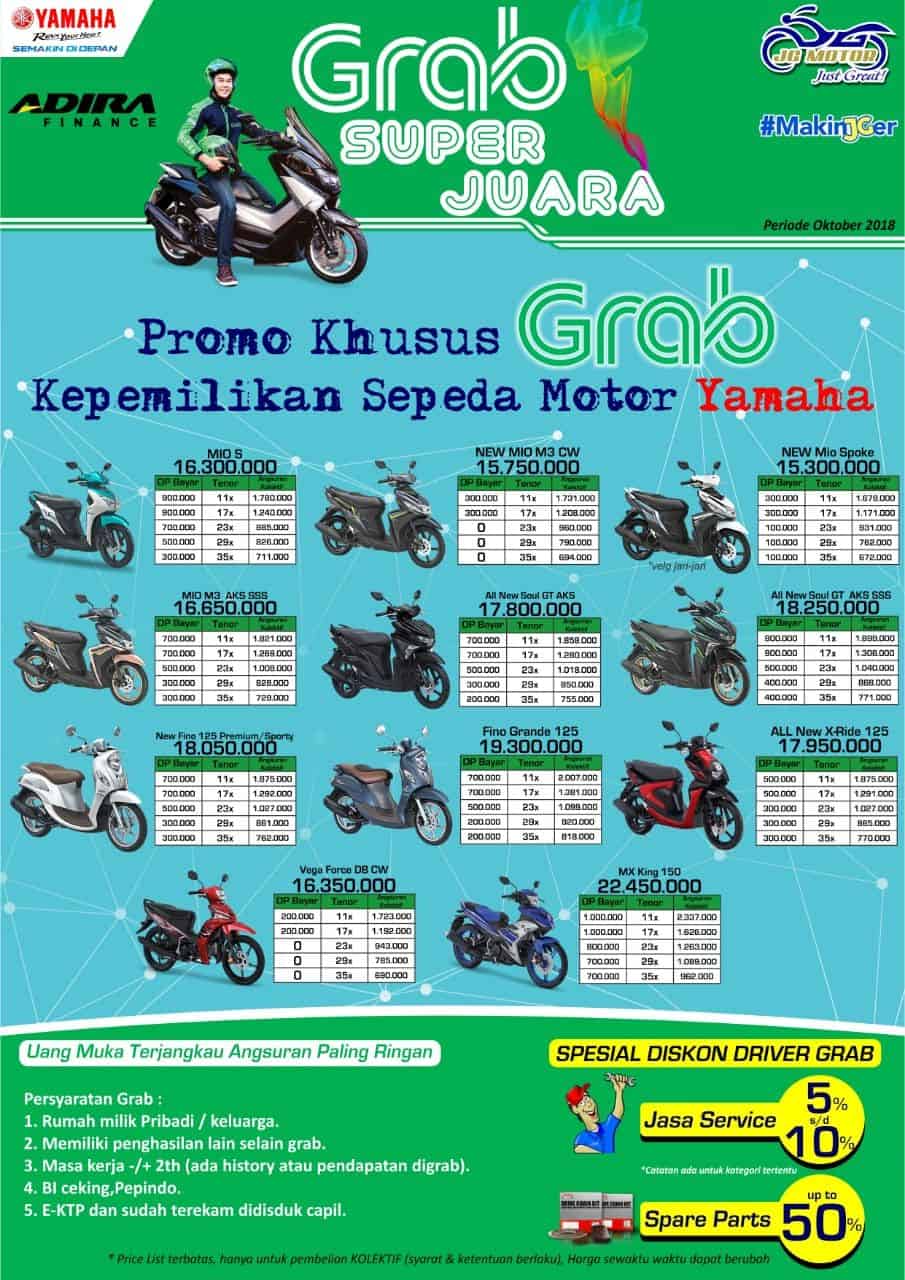 GRAB JABAR PAKET ANGSURAN MOTOR YAMAHA TERMURAH Grab ID