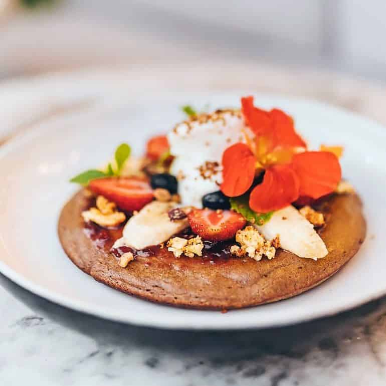 Best cafes in Bali: gluten-free skillet pancake at Watercress Seminyak