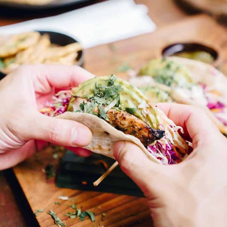 Best cafes in Bali: mahi-mahi soft-shell tacos at Koloni Canggu