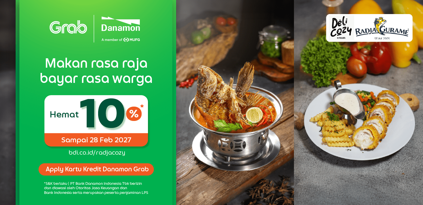 Makan enak dan lezat, diskon hingga 10% pakai Kartu Kredit Danamon Grab ...